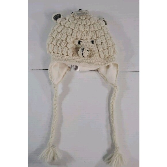 English Heritage Knit‎ Wool Beanie Hat Alpaca Llama Ear Flap Chin Tie Lined Tags - Picture 2 of 6
